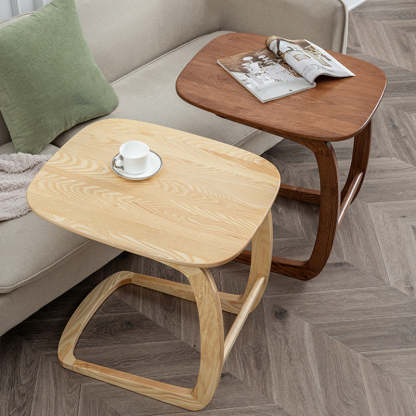 C-Shape Walnut Ash Movable End Table