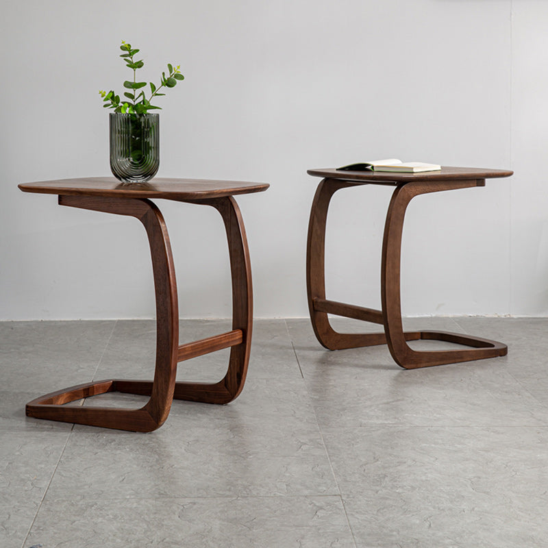 C-Shape Walnut Ash Movable End Table