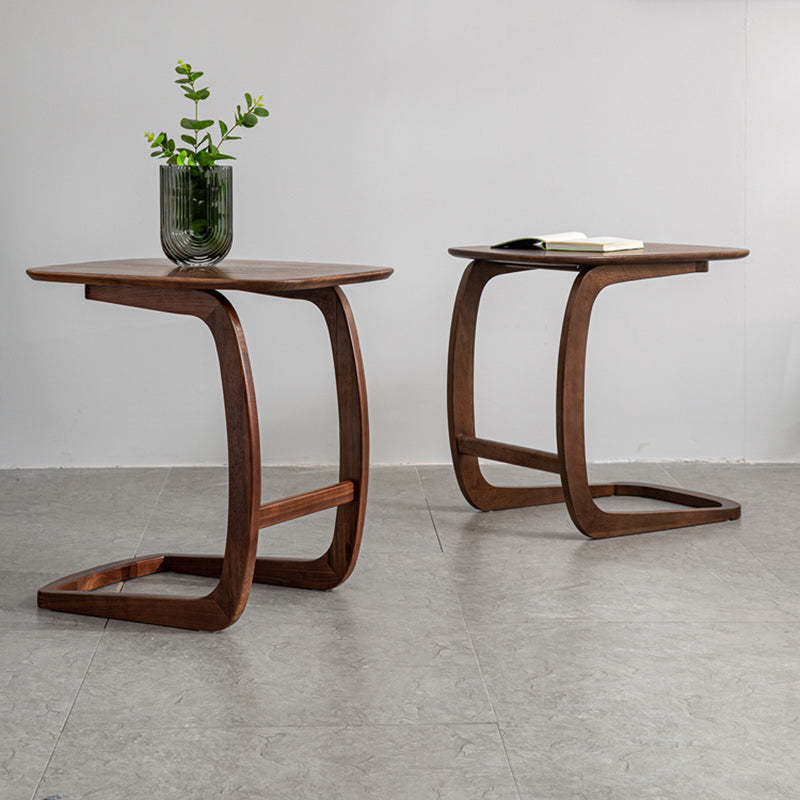 C-Shape Walnut Ash Movable End Table