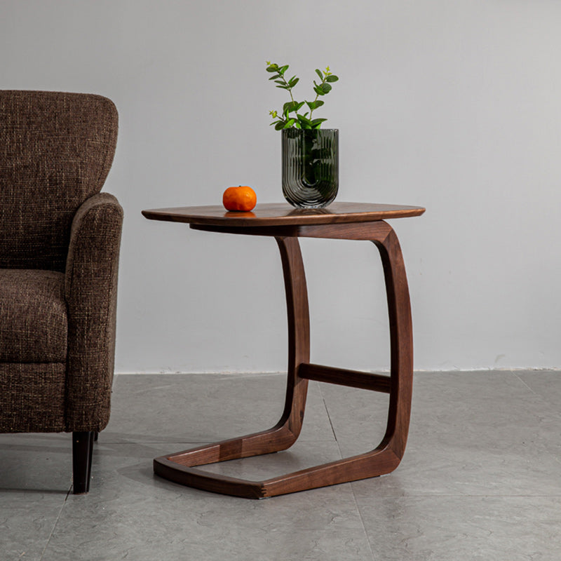 C-Shape Walnut Ash Movable End Table