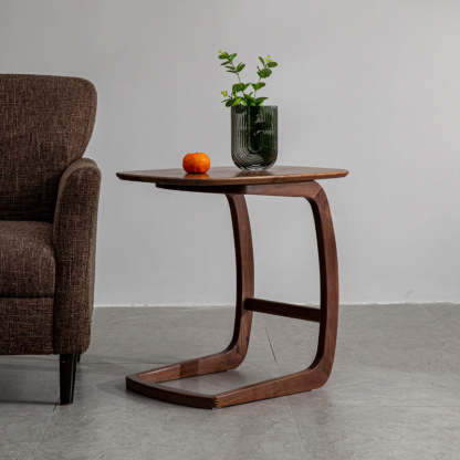 C-Shape Walnut Ash Movable End Table