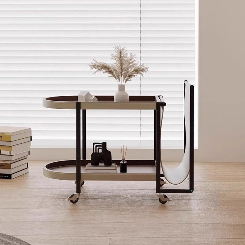 Minimalist Leather Side Table 2-Tier