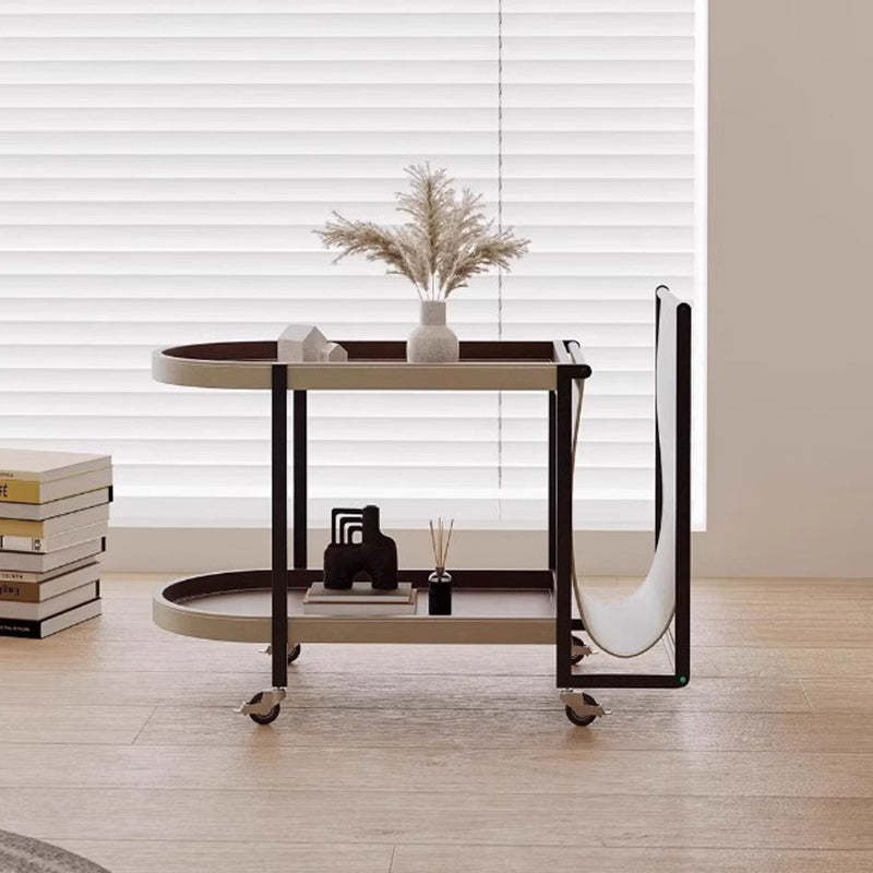 Minimalist Leather Side Table 2-Tier