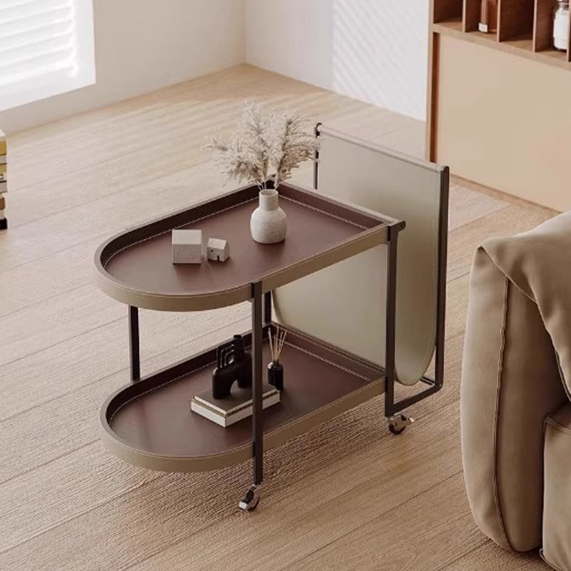 Minimalist Leather Side Table 2-Tier