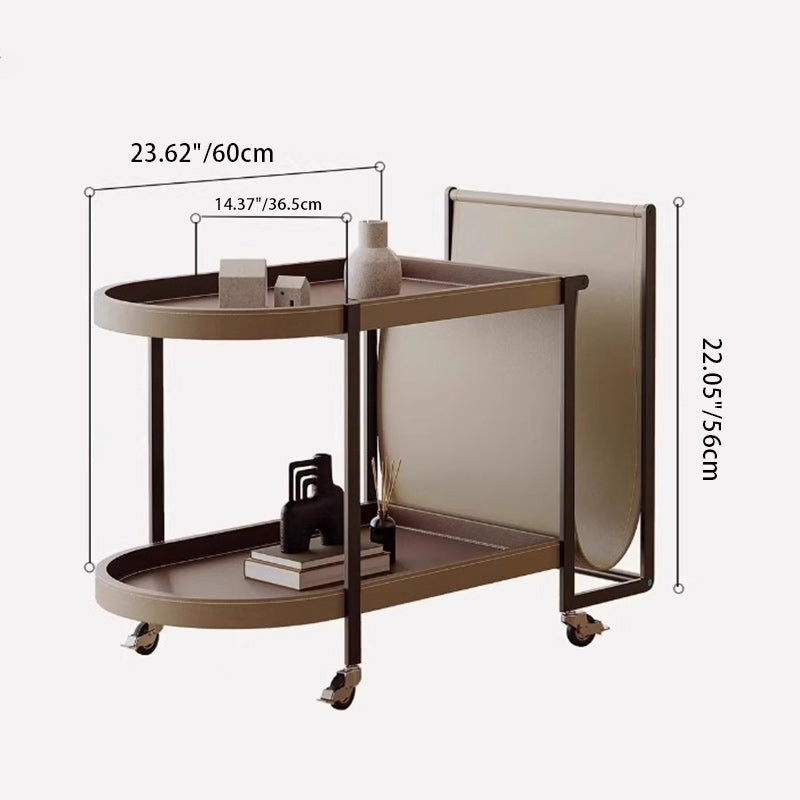Minimalist Leather Side Table 2-Tier