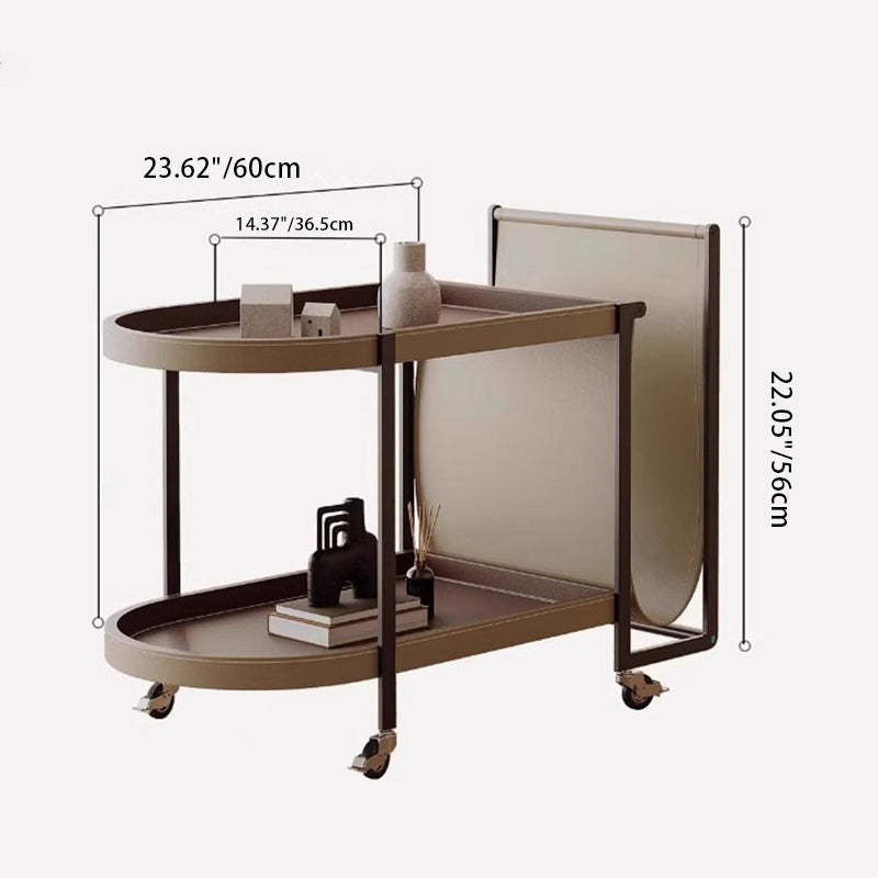 Minimalist Leather Side Table 2-Tier