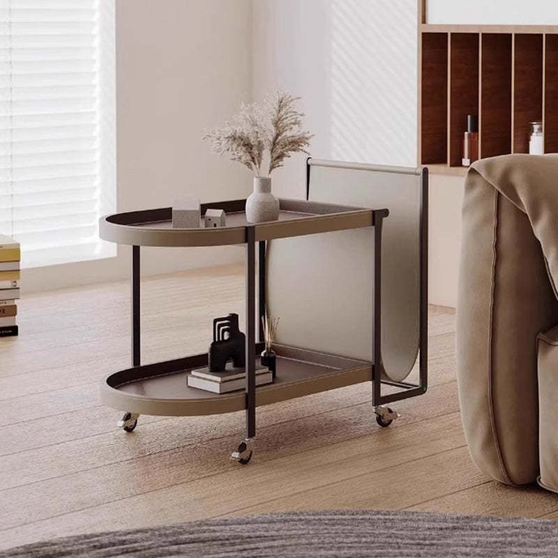 Minimalist Leather Side Table 2-Tier