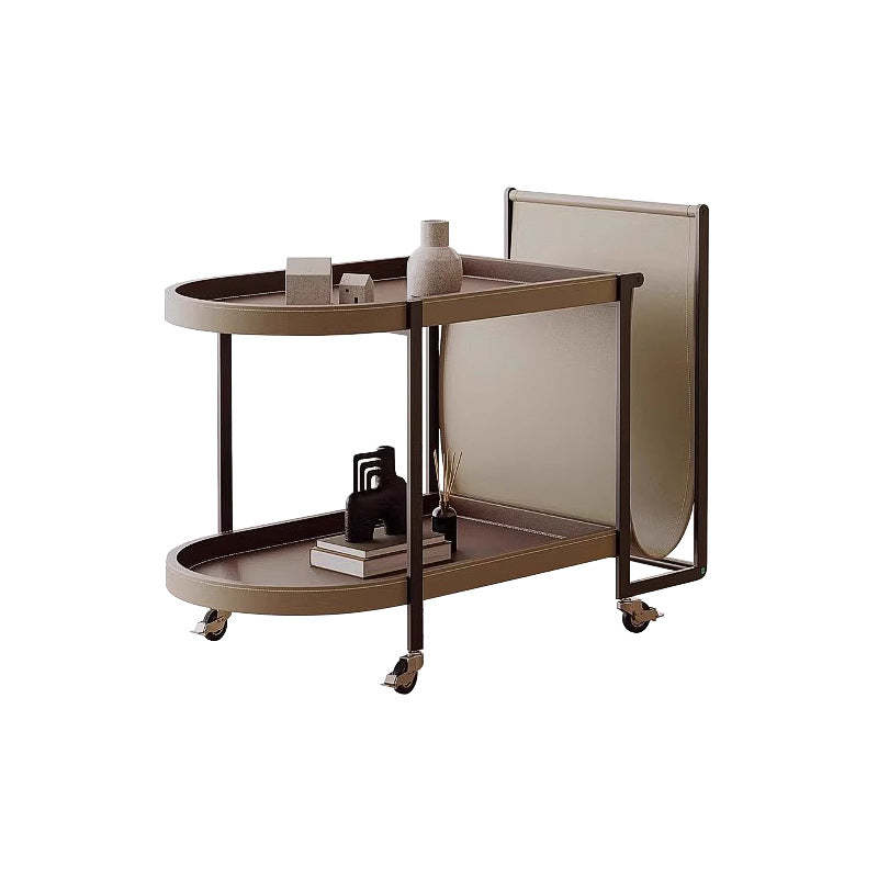 Minimalist Leather Side Table 2-Tier