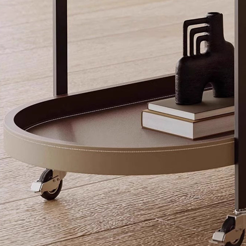 Minimalist Leather Side Table 2-Tier