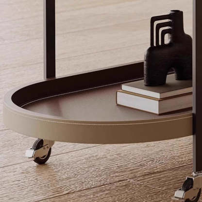 Minimalist Leather Side Table 2-Tier