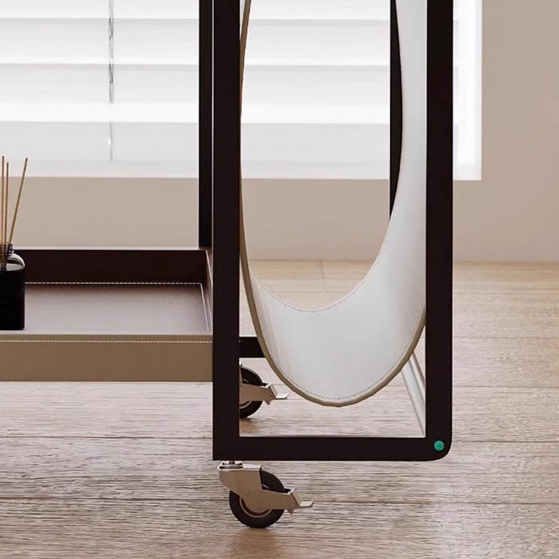 Minimalist Leather Side Table 2-Tier