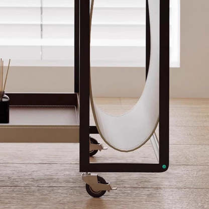 Minimalist Leather Side Table 2-Tier