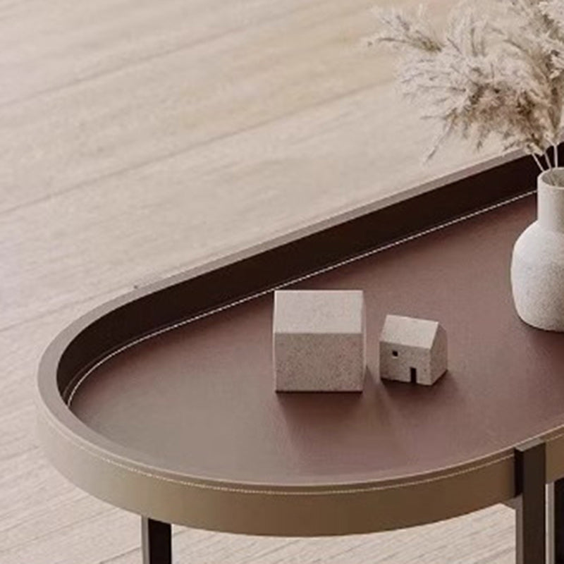 Minimalist Leather Side Table 2-Tier