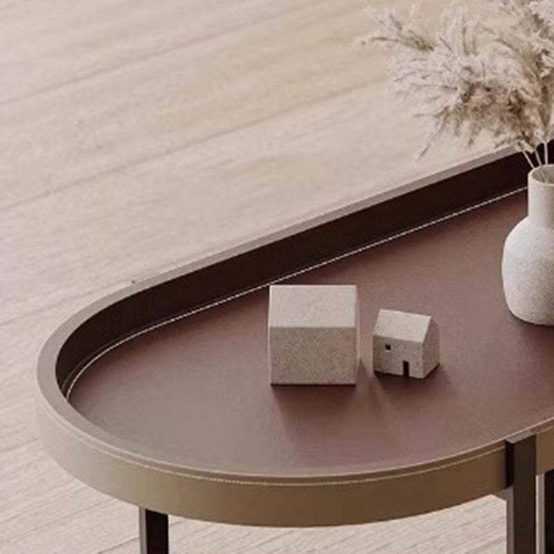 Minimalist Leather Side Table 2-Tier