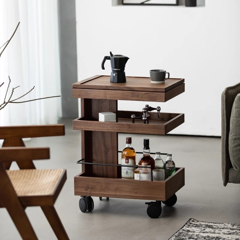 Minimalist Walnut Steel Side Table