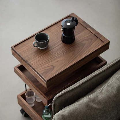 Minimalist Walnut Steel Side Table