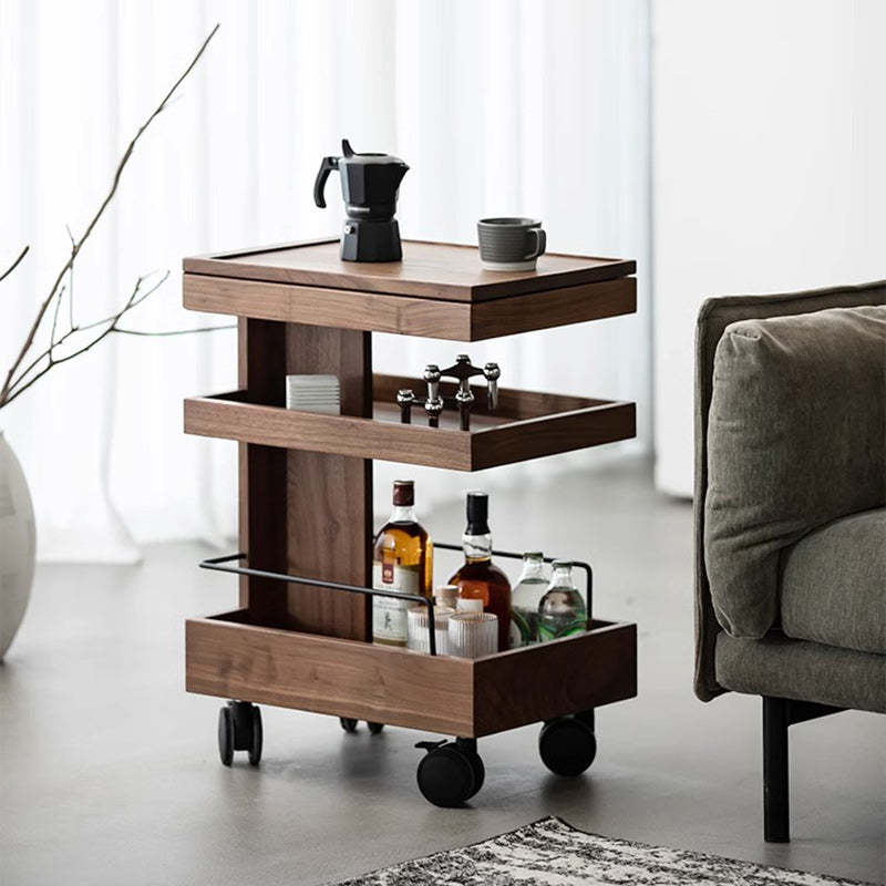 Minimalist Walnut Steel Side Table