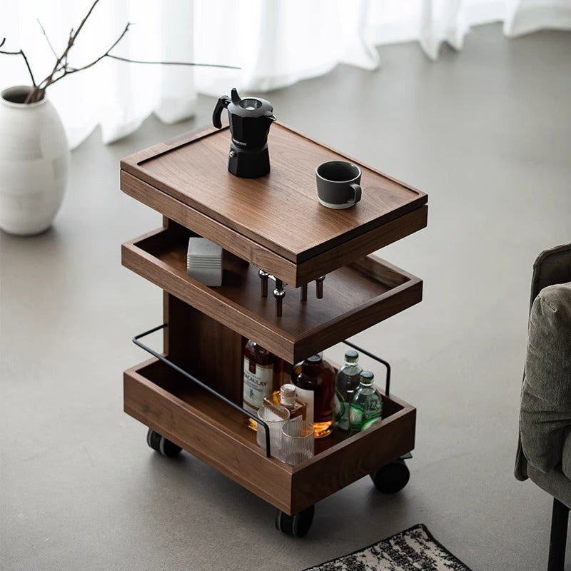 Minimalist Walnut Steel Side Table