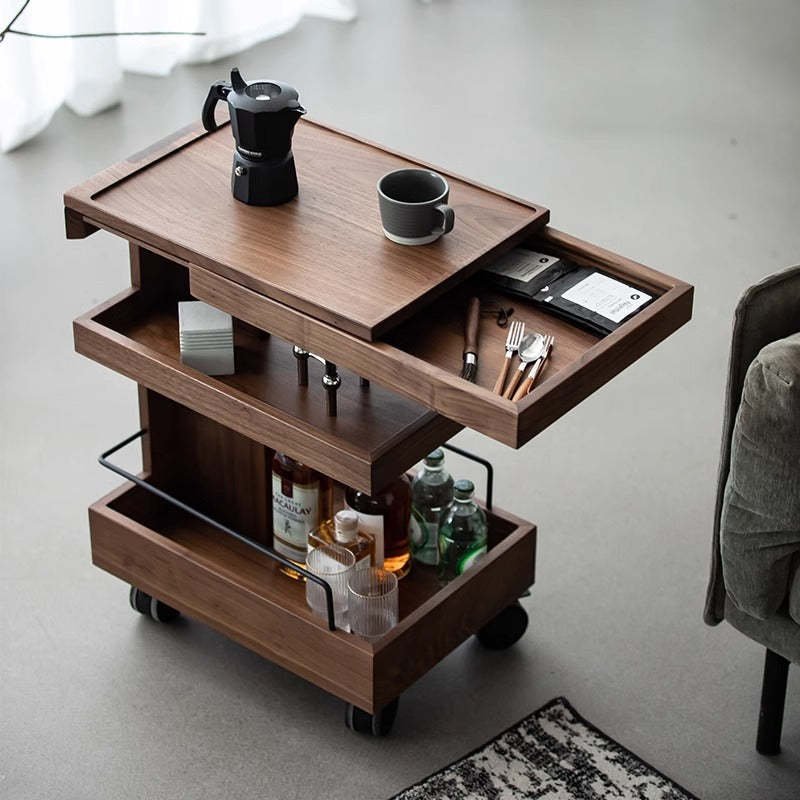 Minimalist Walnut Steel Side Table