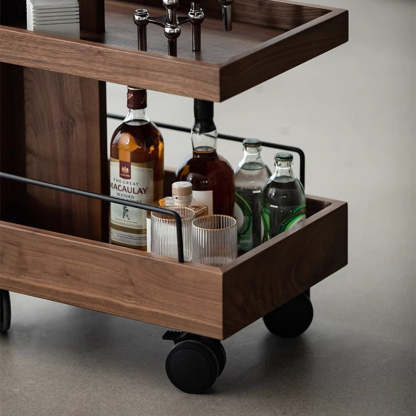 Minimalist Walnut Steel Side Table