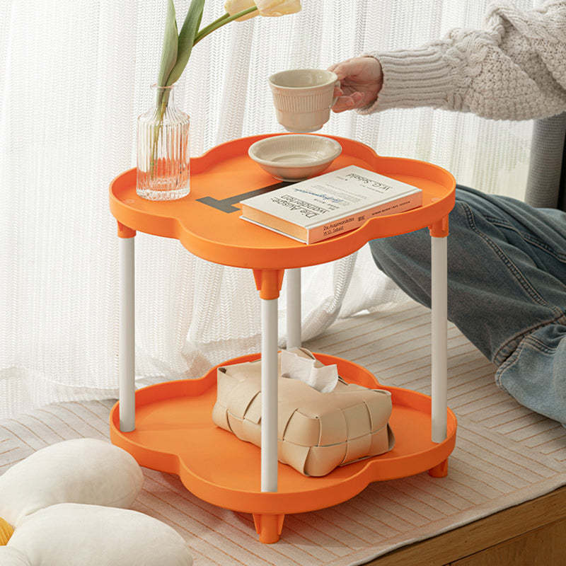 Plastic Coffee Table 2-Tier — Orange