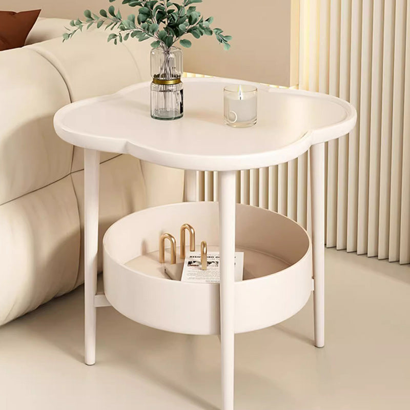 Scandinavian Steel Plastic End Table 2-Tier — Yellow
