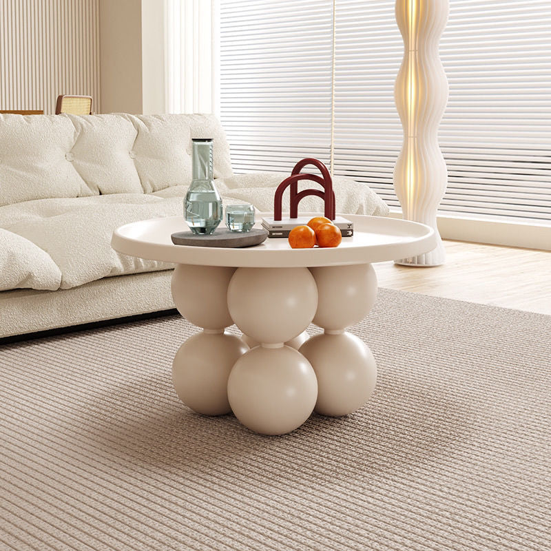 Minimalist Sphere Wood Steel Coffee Table