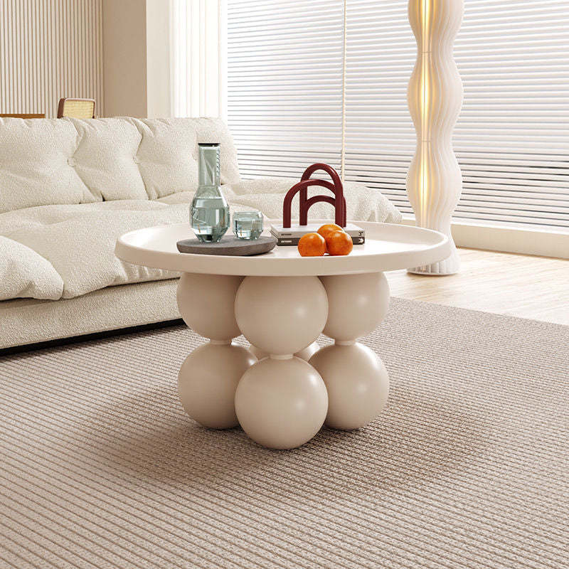 Minimalist Sphere Wood Steel Coffee Table