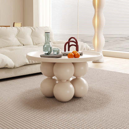 Minimalist Sphere Wood Steel Coffee Table