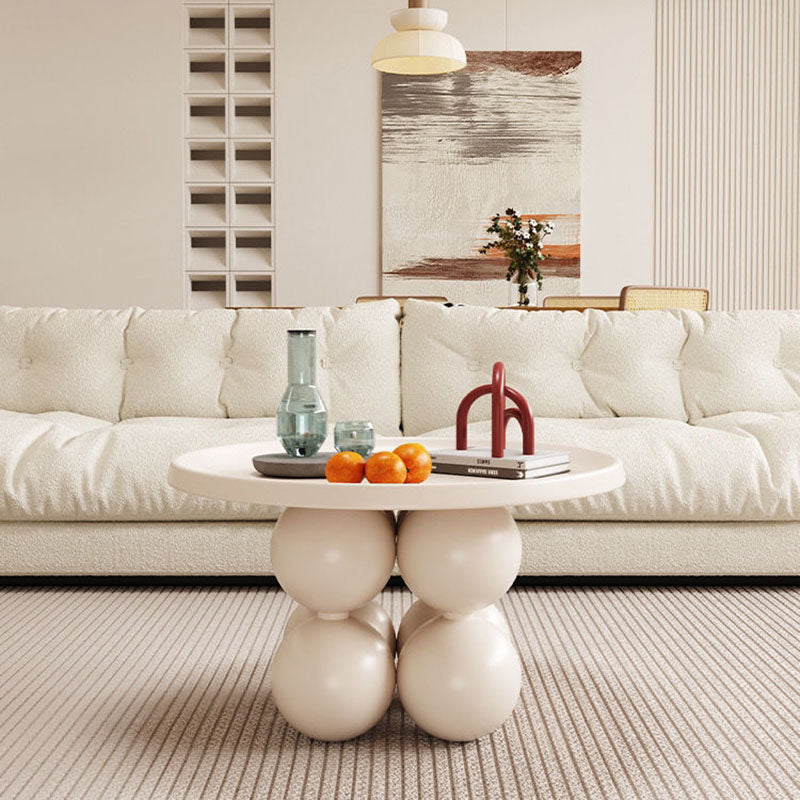 Minimalist Sphere Wood Steel Coffee Table