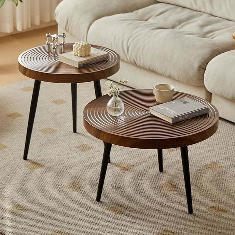 Contemporary Annual Rings Iron Coffee Table