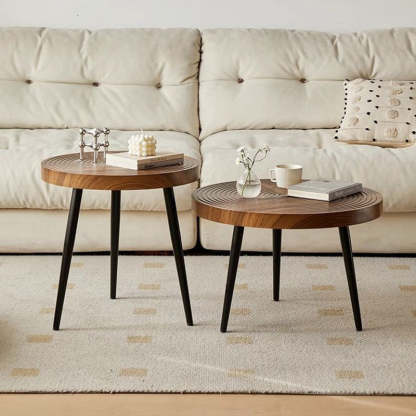 Contemporary Annual Rings Iron Coffee Table