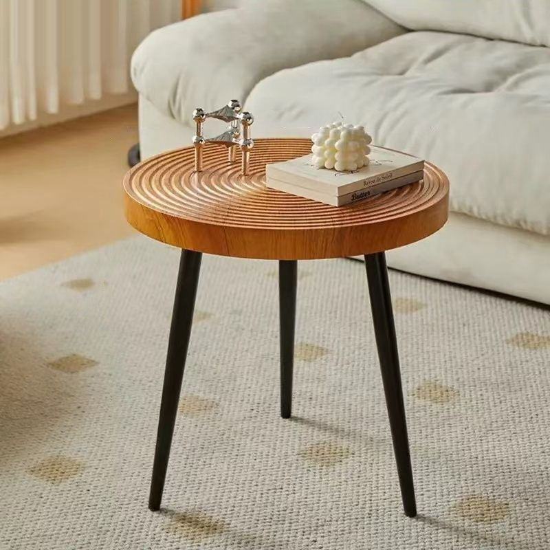 Contemporary Annual Rings Iron Coffee Table — White