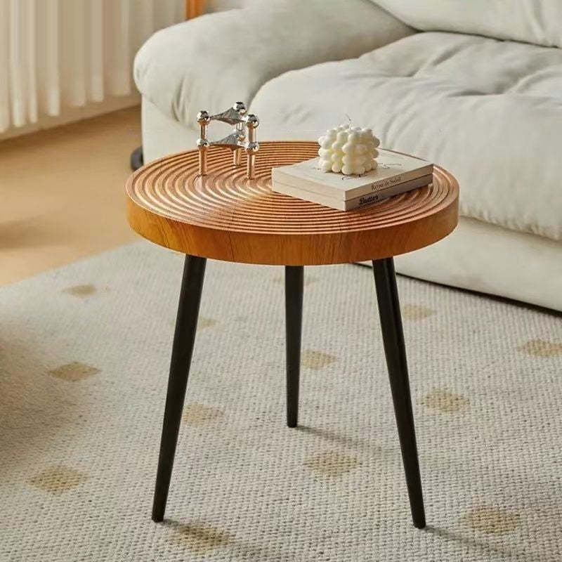 Contemporary Annual Rings Iron Coffee Table — White