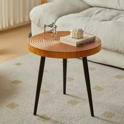 Contemporary Annual Rings Iron Coffee Table — White