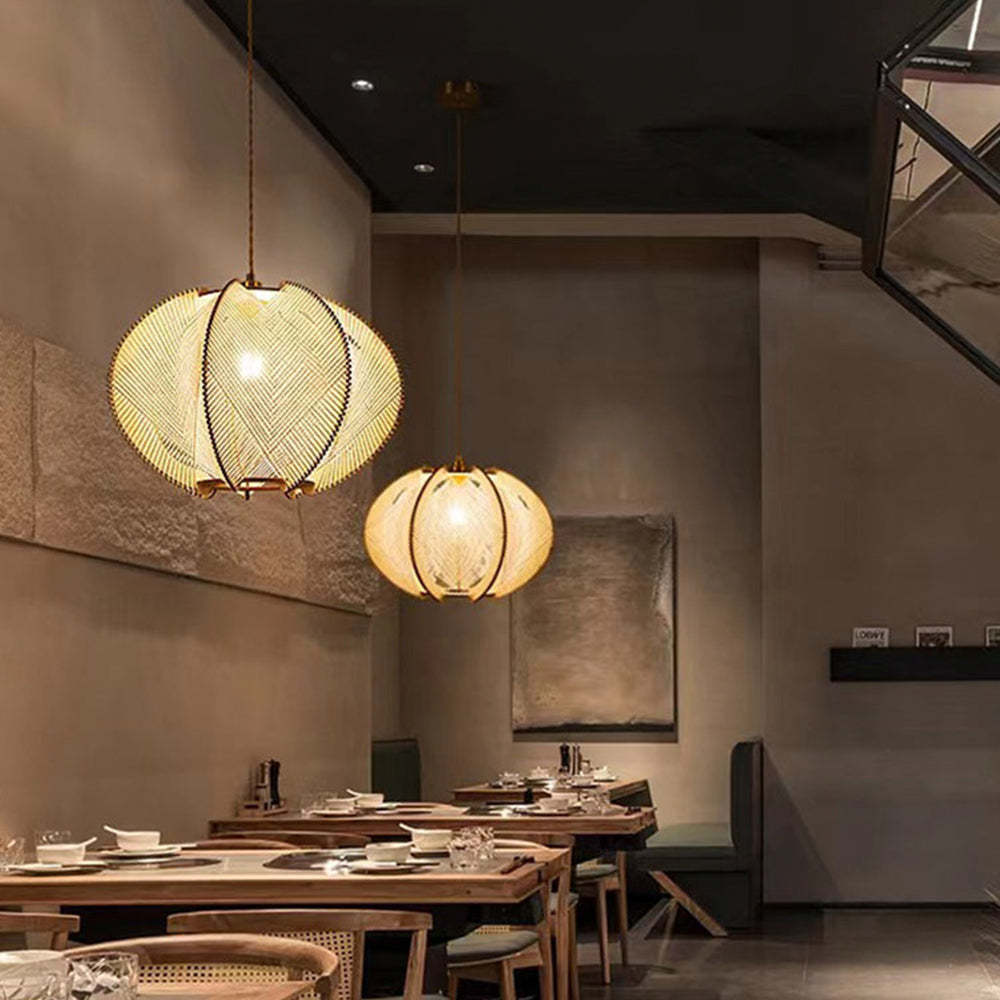 Retro Wooden Pendant Light Irregular Living Room Lamp