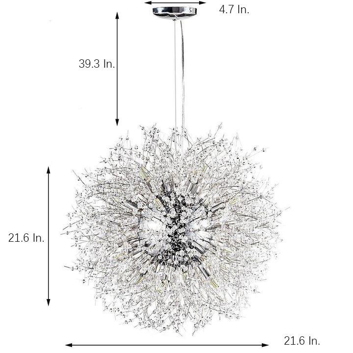Round Design Crystal Metal LED Antique Chandeliers Kitchen Pendant Lighting-Lighom