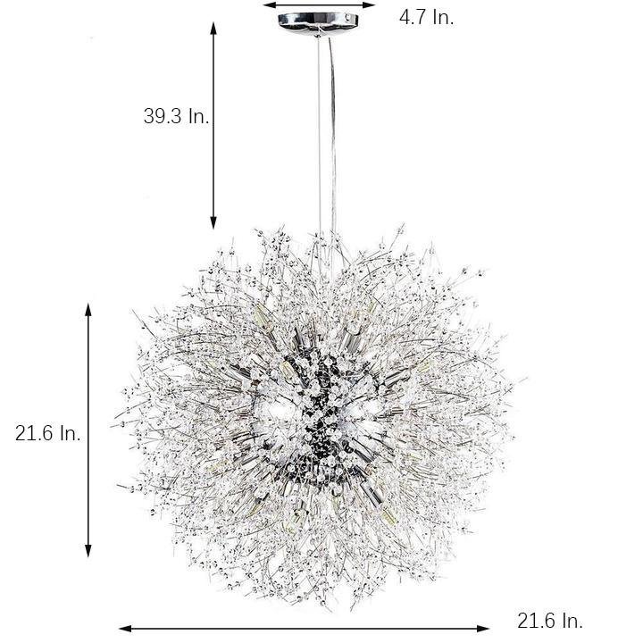 Round Design Crystal Metal LED Antique Chandeliers Kitchen Pendant Lighting-Lighom