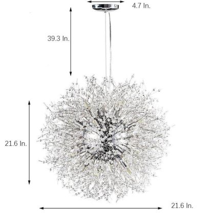 Round Design Crystal Metal LED Antique Chandeliers Kitchen Pendant Lighting-Lighom