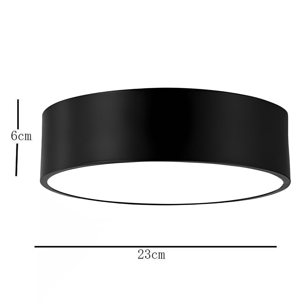 Thick Cylindrical Black Modern LED Flush Mount