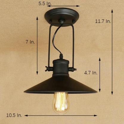 Round Metal Coastal Pendant Light with Dynamic LED Bulb
