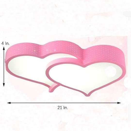 Heart Shaped Painted Metal Flush Mount Ceiling Light With Dimmable Ambient LED Light-Lighom