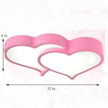 Heart Shaped Painted Metal Flush Mount Ceiling Light With Dimmable Ambient LED Light-Lighom