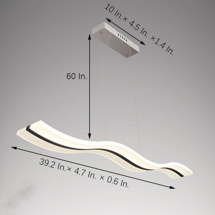 Wavy Acrylic Dimmable LED Modern Pendant Chandelier