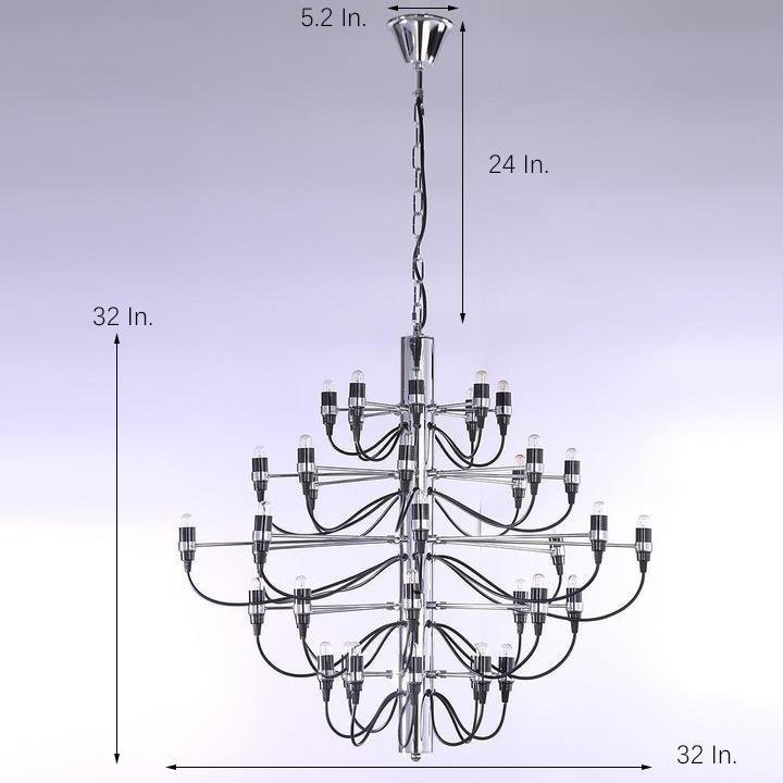 50-Light Plated Candlestick Modern Chandelier