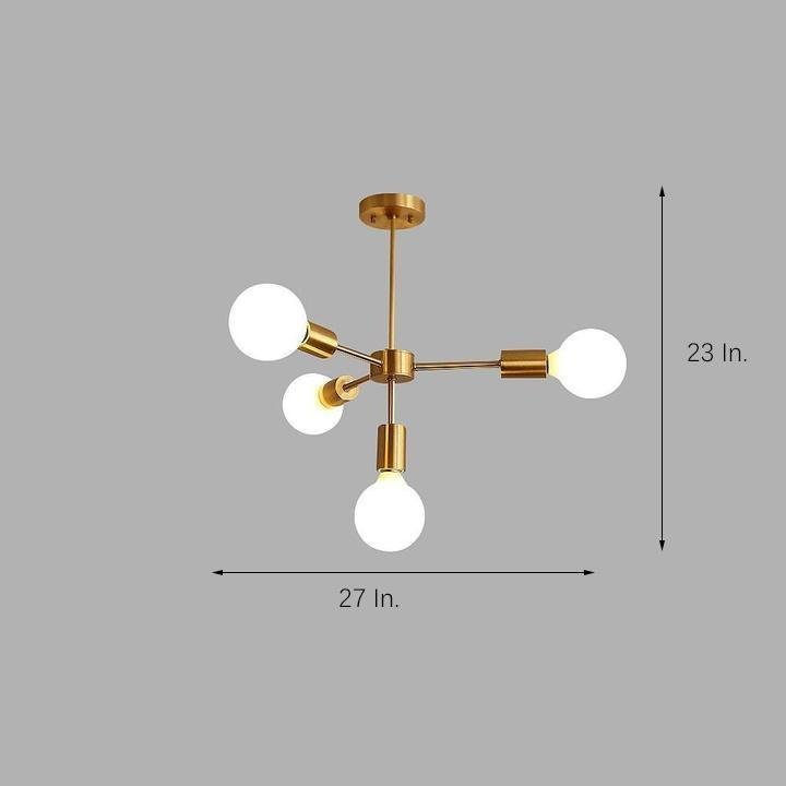 Luxurious Gold 4-Light Modern Pendant