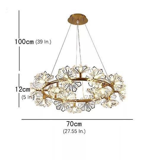 Circle Flower Design Electroplated Metal Crystal Classic Chandeliers-Lighom