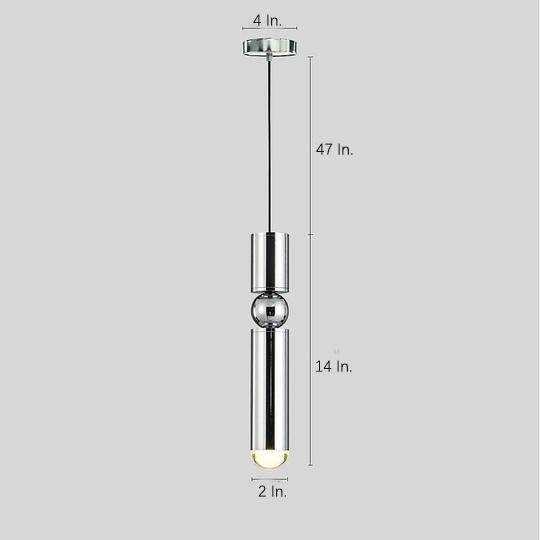 Elongated Cylindrical Metal LED Pendant Light