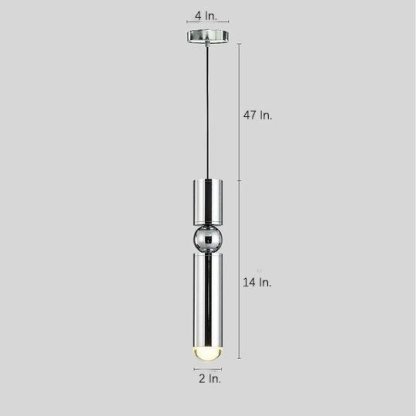 Elongated Cylindrical Metal LED Pendant Light