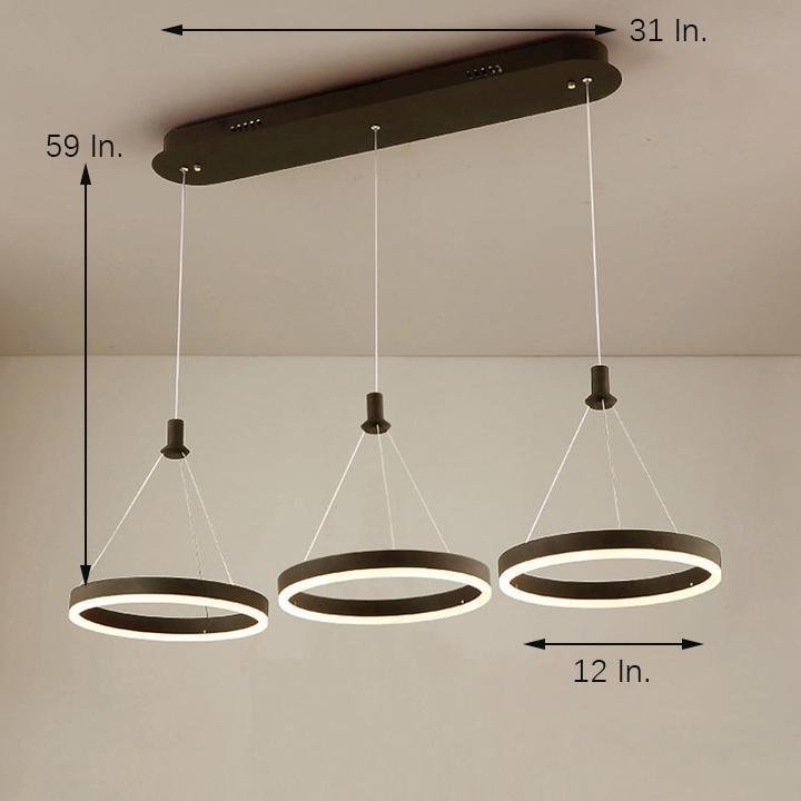 3-ring Dimmable LED Modern Chandeliers Pendant Light Hanging Lamp-Lighom